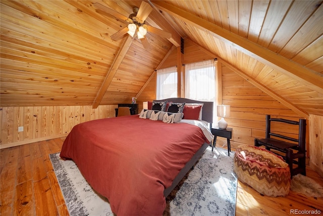 577 Gcr 8952, Granby, CO 80446 - bedroom with wooden walls, wood ceiling, and wood-type flooring