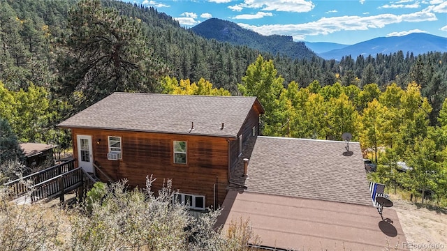 exterior space featuring a mountain view