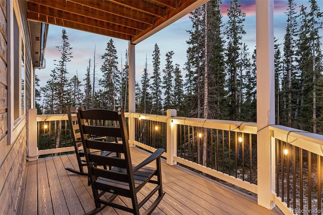 view of deck at dusk