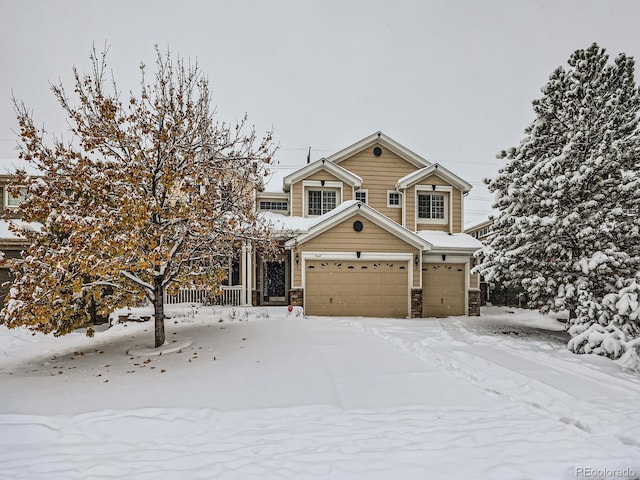 view of front of home with a garage