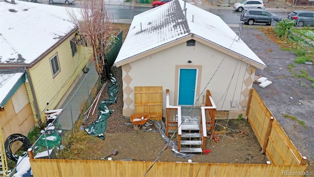view of outdoor structure featuring a fenced backyard