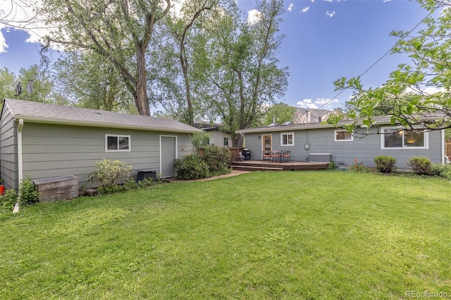 270 31st St, Boulder, CO 80305 - view of grassy yard with a wooden deck