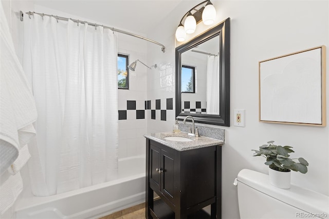 270 31st St, Boulder, CO 80305 - full bath featuring shower / bath combo, vanity, and toilet