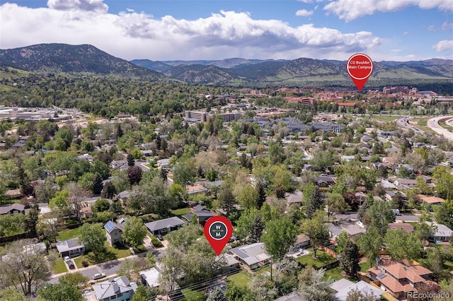 270 31st St, Boulder, CO 80305 - aerial view of a mountainous background