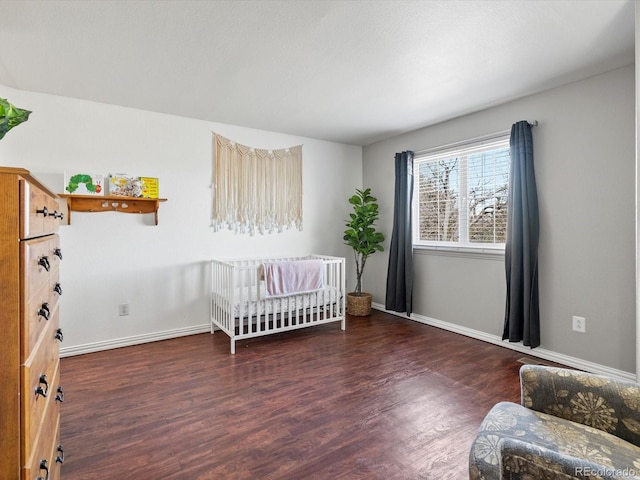 bedroom featuring dark wood-type flooring