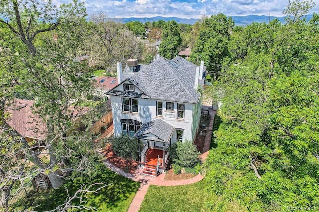 bird's eye view featuring a mountain view