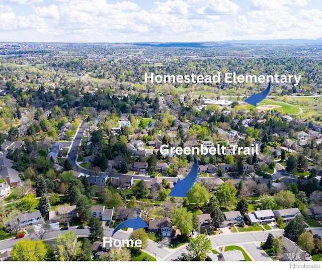 aerial view of residential area