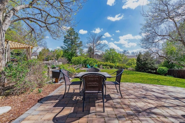 view of patio / terrace featuring outdoor dining space