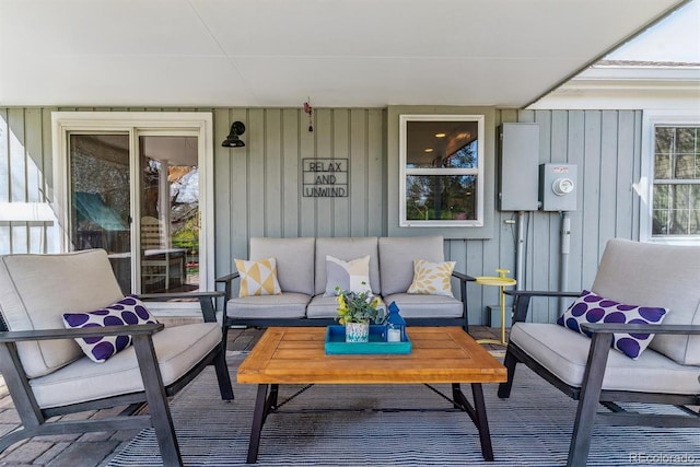view of patio with outdoor lounge area