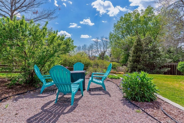 view of yard with fence