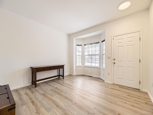 foyer with light hardwood / wood-style flooring