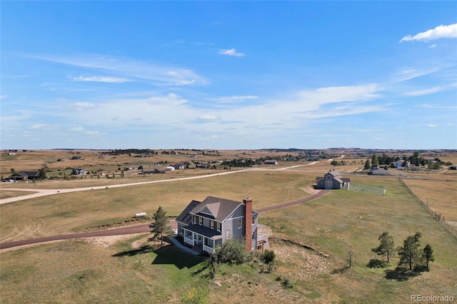 aerial view with a rural view