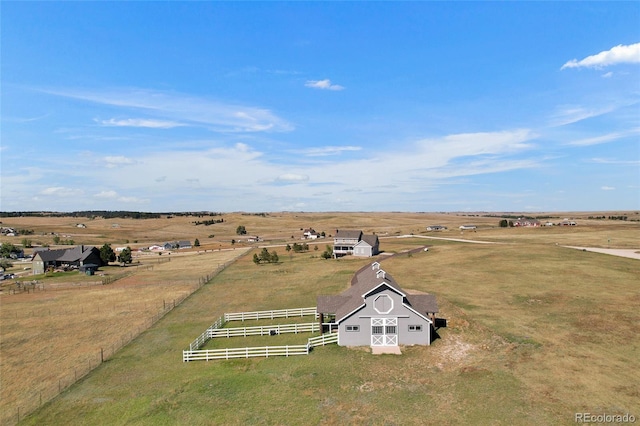 aerial view with a rural view