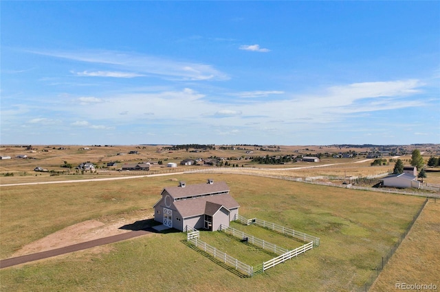 aerial view featuring a rural view