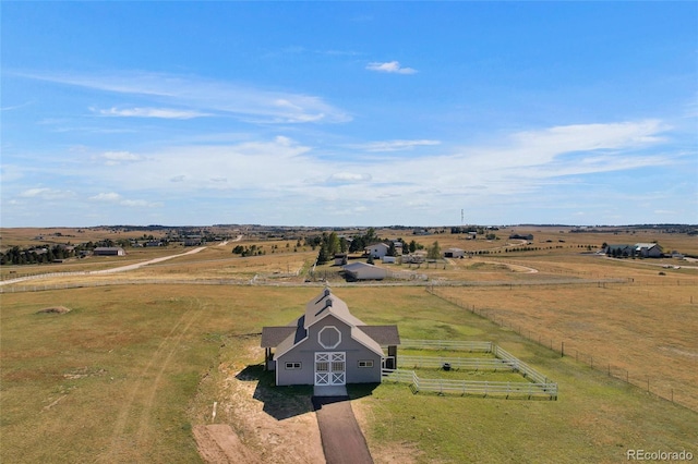 aerial view featuring a rural view