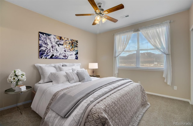 1343 Villa Grv, Monument, CO 80132 - carpeted bedroom featuring baseboards and a ceiling fan