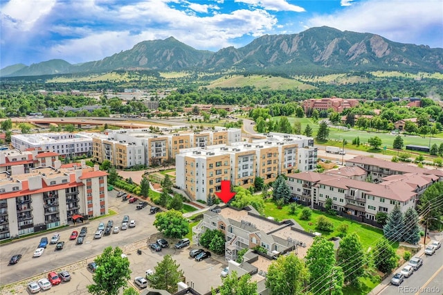 2850 Aurora Ave Unit 301, Boulder, CO 80303 - bird's eye view of a mountain backdrop and apartment complex / building