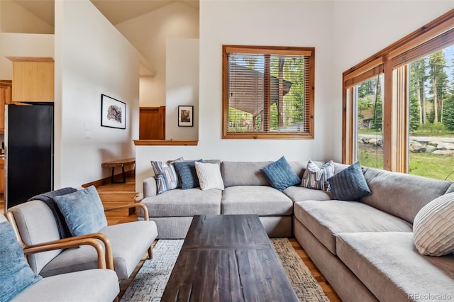 1152 Ski Hill Rd, Breckenridge, CO 80424 - living area with wood finished floors and baseboards
