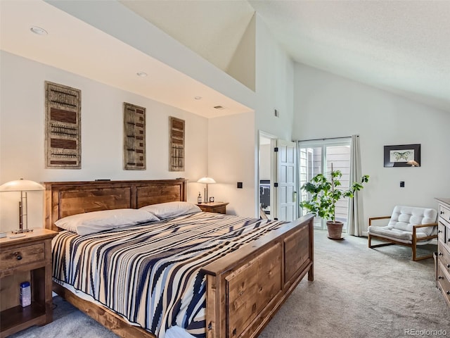 1540 W Briarwood Ave, Littleton, CO 80120 - carpeted bedroom with access to exterior and high vaulted ceiling