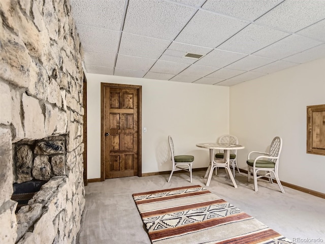 1540 W Briarwood Ave, Littleton, CO 80120 - interior space featuring carpet flooring, a drop ceiling, and baseboards
