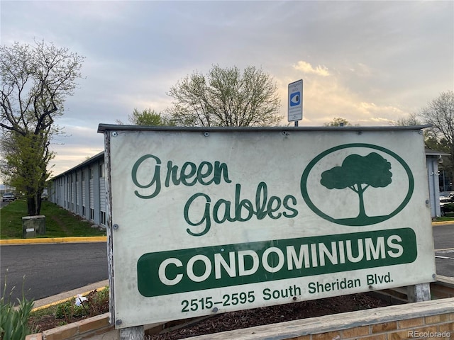 view of community sign