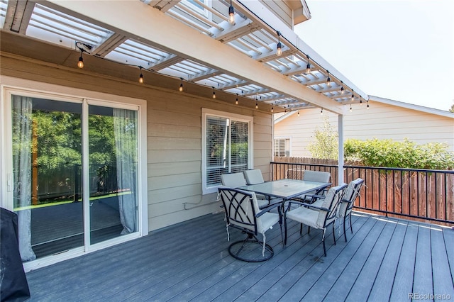 4483 S Fundy St, Centennial, CO 80015 - deck with a pergola and outdoor dining area