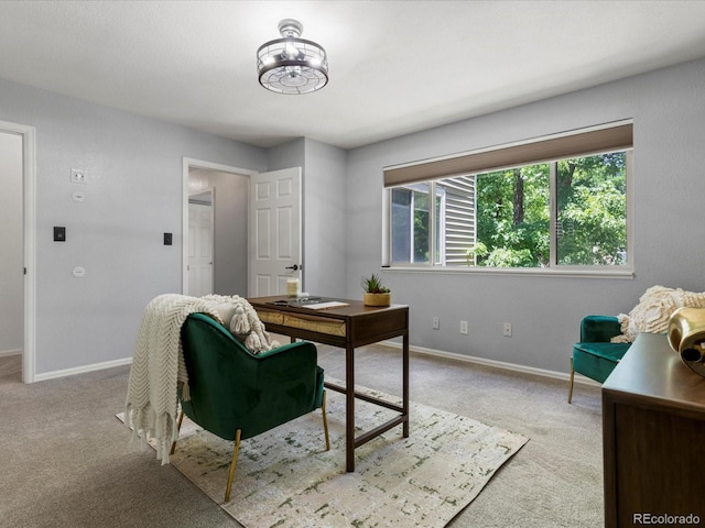 9696 E Kansas Cir Unit 2, Denver, CO 80247 - carpeted office space featuring baseboards and a chandelier