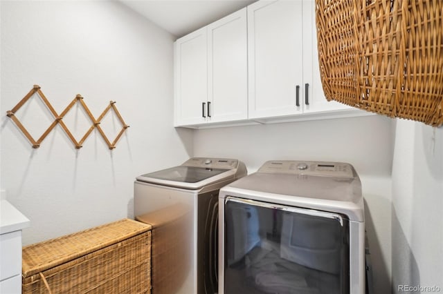 1455 Flowers Ct, Erie, CO 80516 - washroom with cabinet space and washing machine and dryer
