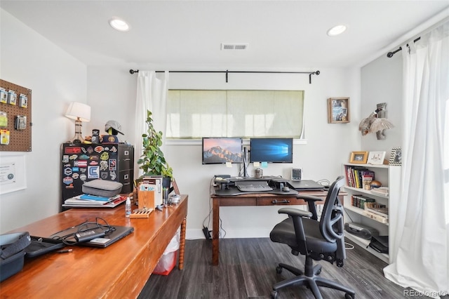 1455 Flowers Ct, Erie, CO 80516 - office space with recessed lighting, visible vents, and wood finished floors
