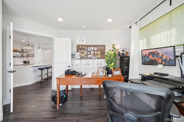 1455 Flowers Ct, Erie, CO 80516 - office space with recessed lighting and dark wood finished floors