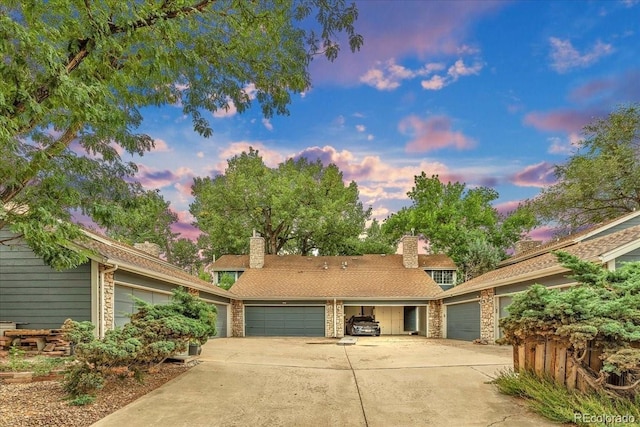 ranch-style home with a garage