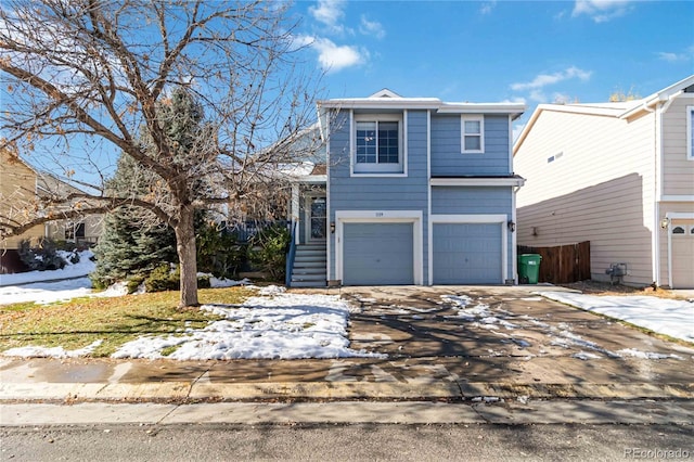 view of property with a garage