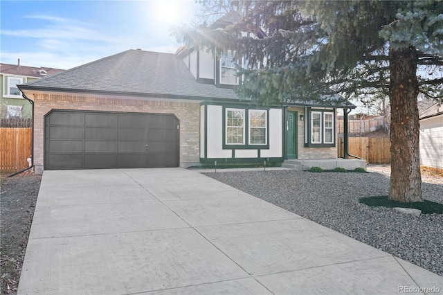 view of front of house with a garage