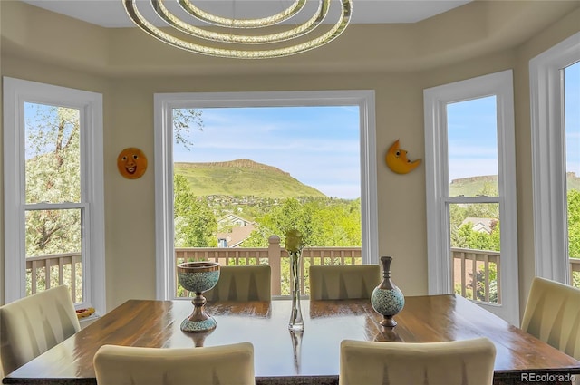 165 Washington St, Golden, CO 80403 - dining area featuring a mountain view and healthy amount of natural light