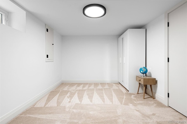 659 Albion St, Denver, CO 80220 - finished below grade area with carpet, baseboards, and electric panel