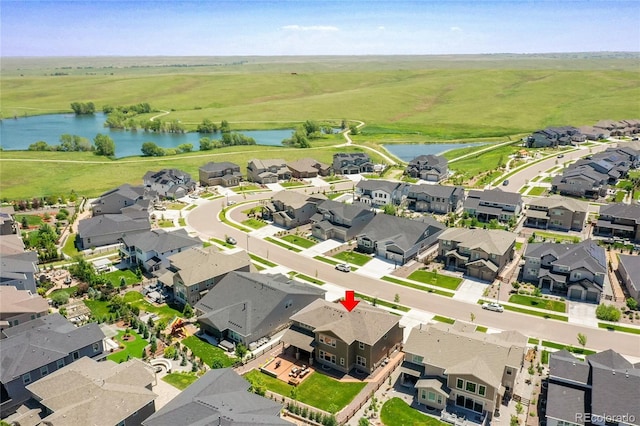 6639 S Vandriver Way, Aurora, CO 80016 - aerial view of residential area featuring a nearby body of water