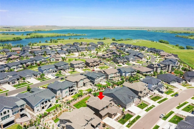 6639 S Vandriver Way, Aurora, CO 80016 - aerial view of residential area featuring a large body of water