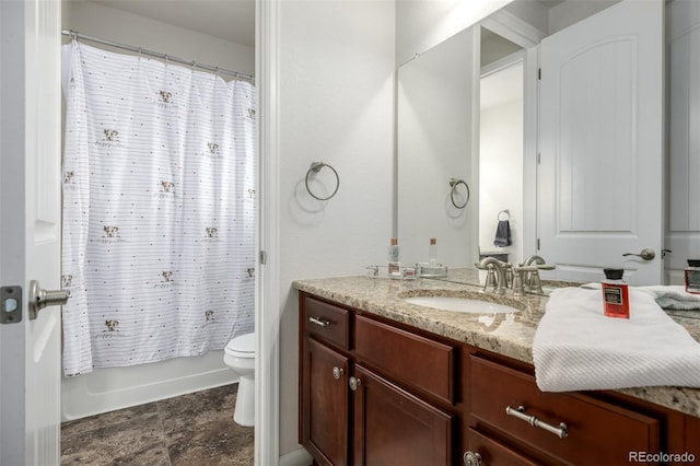 27029 E Irish Pl, Aurora, CO 80016 - full bath with toilet, vanity, and shower / tub combo with curtain