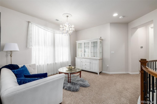 27029 E Irish Pl, Aurora, CO 80016 - sitting room featuring light colored carpet, a chandelier, and baseboards