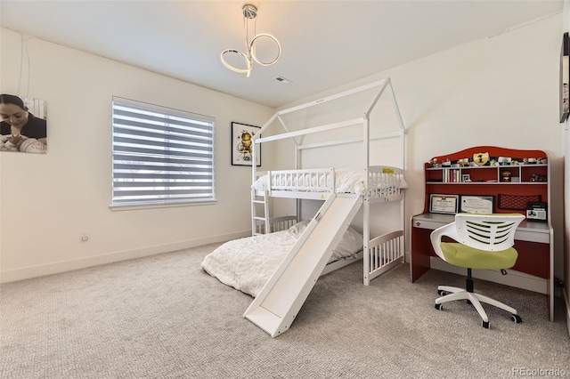 bedroom featuring carpet