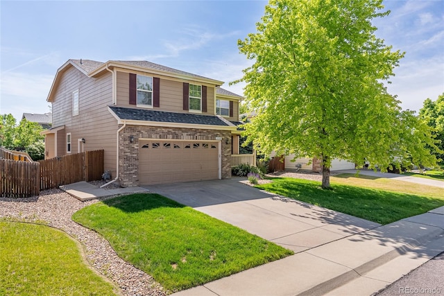 13180 Jasmine St, Thornton, CO 80602 - view of front of property featuring an attached garage, concrete driveway, brick siding, and roof with shingles