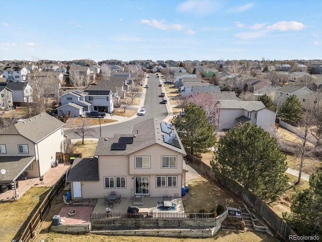 bird's eye view with a residential view