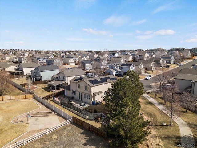 drone / aerial view with a residential view