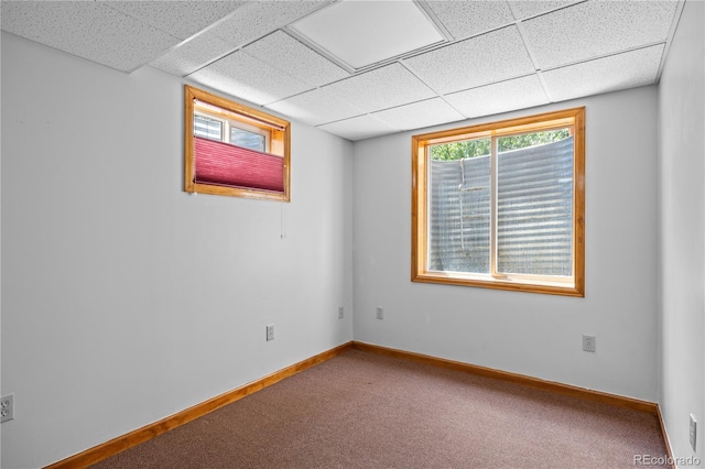 8725 Meadowlark Cir, Highlands Ranch, CO 80126 - carpeted spare room featuring a drop ceiling
