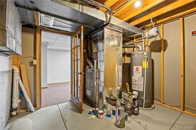 8725 Meadowlark Cir, Highlands Ranch, CO 80126 - unfinished below grade area featuring water heater and heating unit