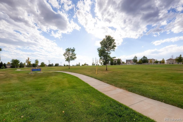 view of community with a yard