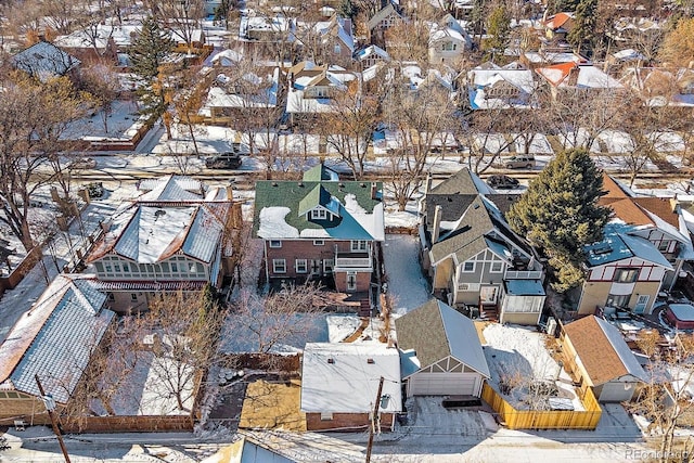 view of snowy aerial view