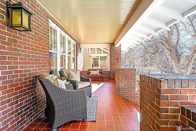 view of patio featuring an outdoor living space