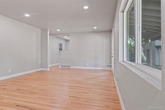 empty room featuring light wood-type flooring