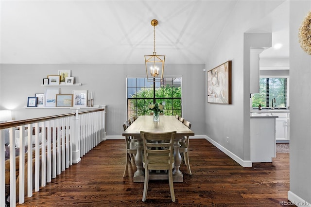 7968 S Trenton St, Centennial, CO 80112 - dining room with a chandelier and dark wood-style flooring